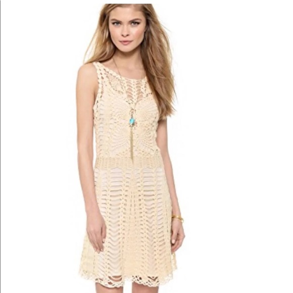 Free People Ivory Macramé Sleaveless Summer Dress - Picture 1 of 5
